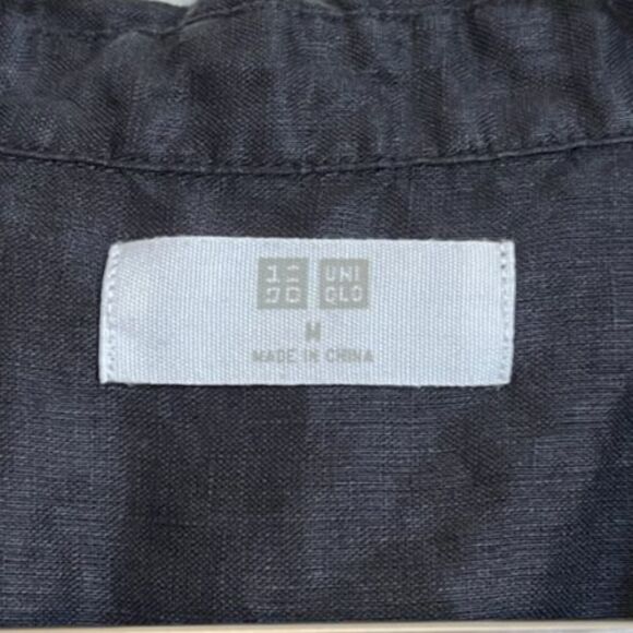 Uniqlo Women's Premium Linen Long Sleeve Shirt in Black Size SMALL - Picture 4 of 5
